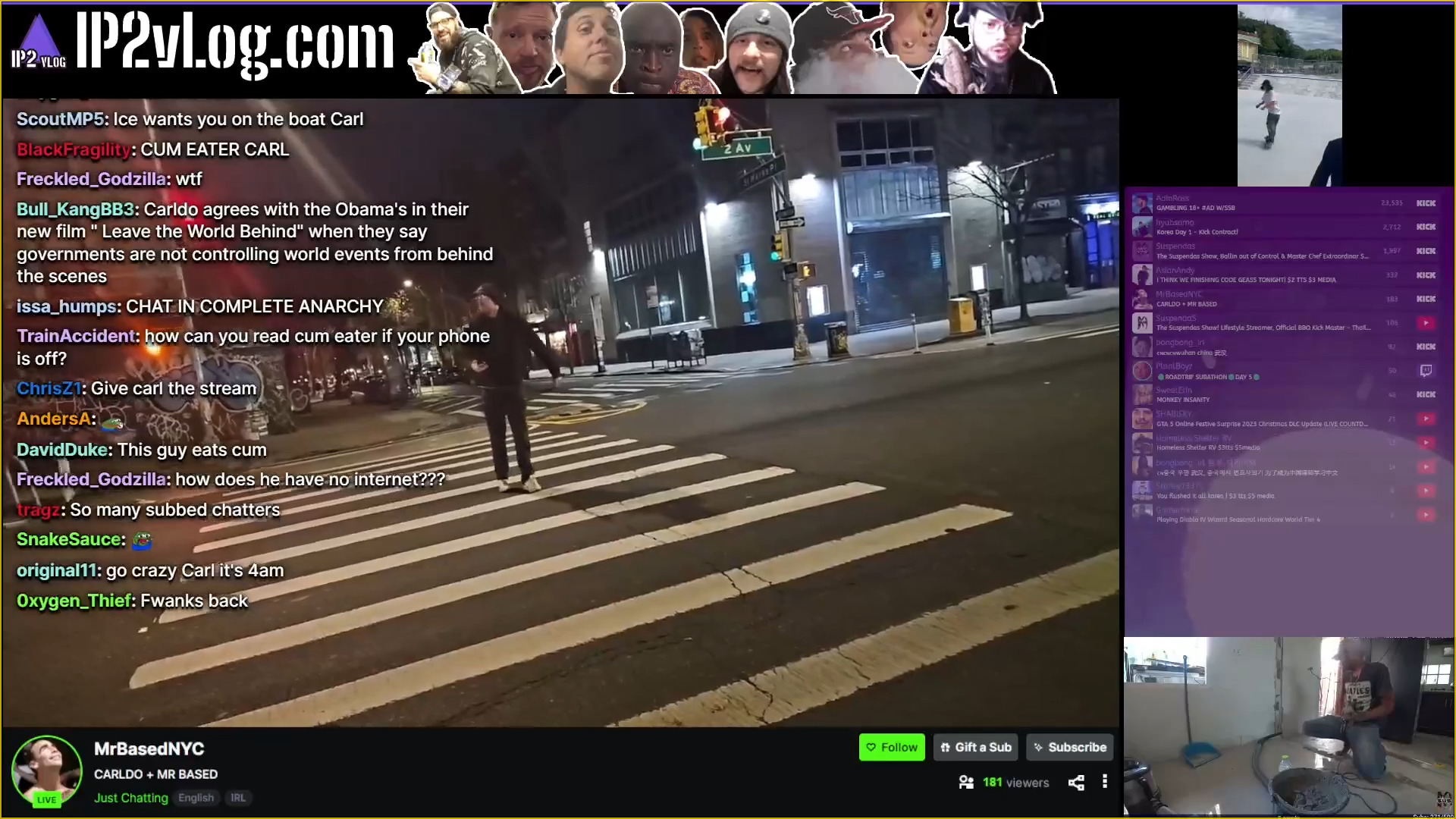 Carl seething at CHAT and then does the crosswalk